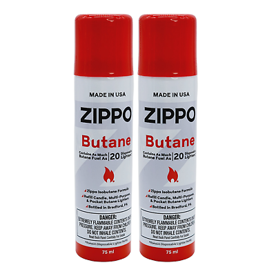 #ad ZIPPO BUTANE FUEL 75 ml Lighter Fluid MADE IN USA 2 Pack packaging may vary $10.99