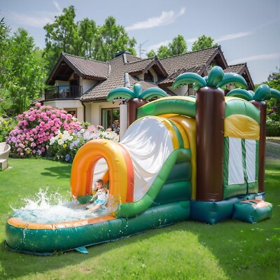 #ad Commercial Inflatable Bounce House Water Slide Tropical Combo with Blower Pool $995.85