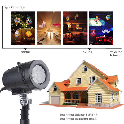 #ad Colorized Auto Projector Lamp LED Moving Light Party Decor w 14 Replaceable Lens $40.99