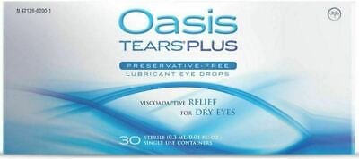 #ad AUTHENTIC amp; NEW OASIS TEARS PLUS EYE DROPS DRY EYES 30 VIALS EXP 9 25 $22.98