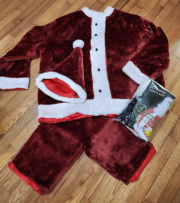 #ad Nice Plush Santa Suit Plush 12 Pc Complete Christmas Costume Adult XXL $36.00