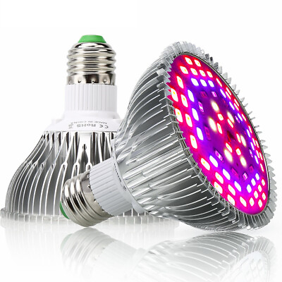 #ad E27 80W Led Grow Light Full Spectrum Lamp Bulb For Plant Hydroponics Veg Flower $24.91