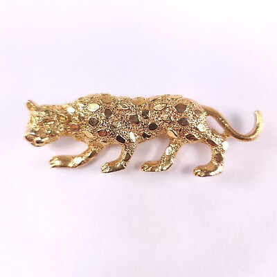 #ad ✅ Vintage Gerry#x27;s Jewelry Brooch Pin Jaguar Cat Gold Plate Tone $7.35
