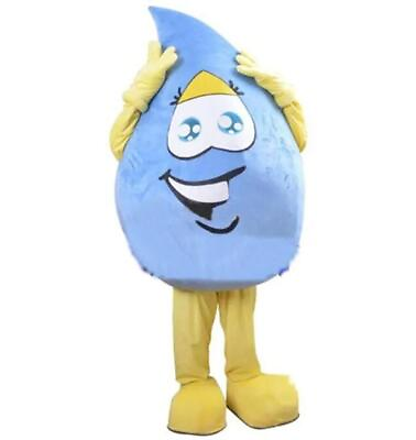 #ad Stage Performance Blue Rain Drop Mascot Costume Halloween Christmas Fancy Party $151.55
