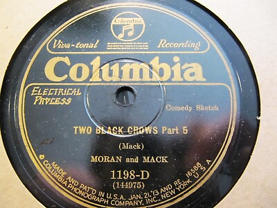 #ad 1927 TWO BLACK CROWS George Moran amp; Charles Mack 56 Minstrel HUMOR 1198 D 78 $12.99