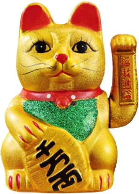 #ad 7 Lucky Cat ??? Waving Arm Cat Porcelain Maneki Neko $24.74