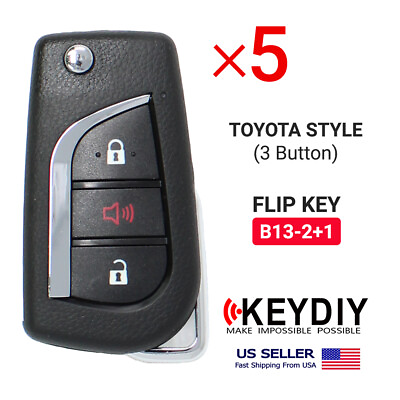 #ad 5x KEYDIY Universal Car Flip Remote Key Toyota Style B Series 3 Buttons B13 21 $47.95