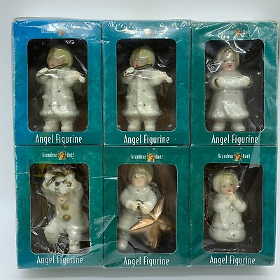 #ad Vintage 6pc Angel Set Grande Noel Angel Figurine Set New Old Stock $24.75