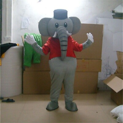 #ad Halloween Elephant Mascot Costume Dress Outfit Adult Cosplay Animal Party Unisex $107.10