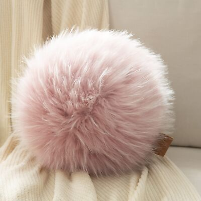#ad Ashler Plush Round Pillows Ball Throw Pillow with Handle Faux Fur Luxury Soft... $39.28