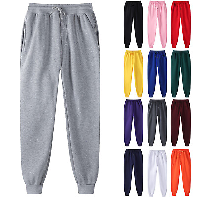#ad Mens Jogging Fleece Joggers Tracksuit Bottoms Trousers Gym Workout Sweat Pants $16.18
