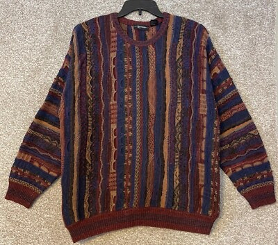 #ad Vintage Lorenzo Coogi Style Mens Knit Crewneck Pullover Sweater Size Large $59.99
