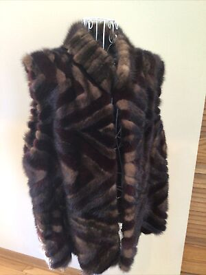#ad Imperia Furs and Leather Mink Multicolor Vest Sz 48 $450.00