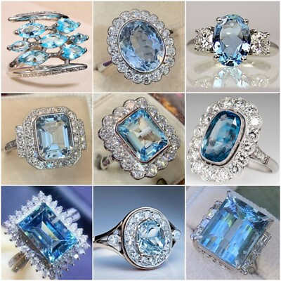 #ad Fashion 925 Silver Women Jewelry Cubic zirconia Wedding Bridal Rings Gifts 6 10 C $2.29