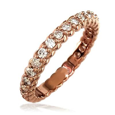 #ad Diamond Band with Rope Design 0.65CT in 14k Pink Rose Gold $1603.00