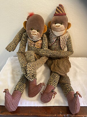 #ad Designer Vintage Monkey Couple Set by Sweet Dreams Collectible 1990’s A13 $125.00