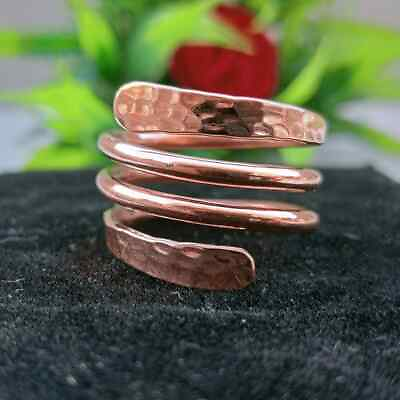 #ad Adjustable Copper Band Solid 925 Sterling Silver Ring Handmade Ring Gift For Her $11.54