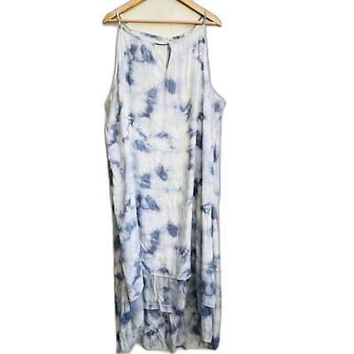 #ad Mile Gabrielle Tie Dye Sleeveless Dress High Low Dress Spring Dress Plus Size 2X $23.00