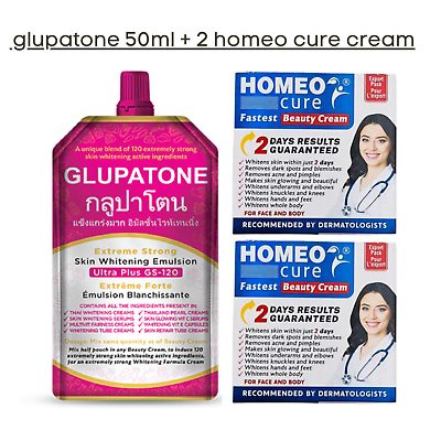 #ad GLUPATONE Extreme Strong Emulsion 50ml With Homeo Cure Beauty Cream Pack Of 2 $29.99
