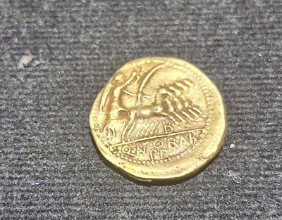 #ad Ancient Solid 18k Gold COIN Roman emperor Caracalla Jupiter Chariot thunderbolt $650.00
