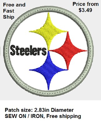 #ad STEELERS Embroidered patch IRON ON FAST SHIPPING $4.49