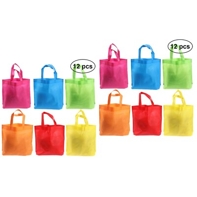 #ad 24 Pcs Nonwoven Gift Handle Bag Vegetable Flat Kids Carrying Tote Clothing Bags $17.99