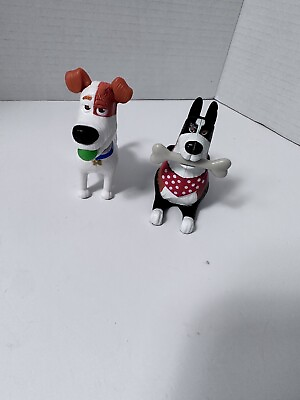 #ad Secret Life of Pets Figure Lot of 2 Max And Dog With Bone PVC 3” $10.00