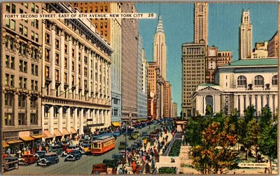 #ad Postcard 42nd Street East of 5th Avenue New York City NY c.1930 1945 K 661 $35.18