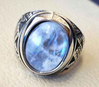 #ad Natural Moonstone Gemstone Solid 925 Sterling Silver Men#x27;s Ring Jewelry S1 $29.99