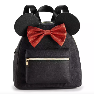 #ad Disney Minnie Mouse Bow and Ears Sparkle Mini Backpack Day Purse Travel Bag $59.95