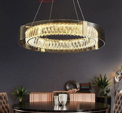 #ad Dimmable Crystal Chandeliers LED Hanging Lamps For Living Dining Room 45 60 80cm $407.55