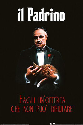 #ad THE GODFATHER ITALIAN MOVIE POSTER 24x36 4947 $11.95