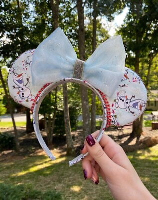 #ad Handmade Disney Frozen Olaf Inspired Mickey MOUSE EARS Headband One Size NEW $18.95