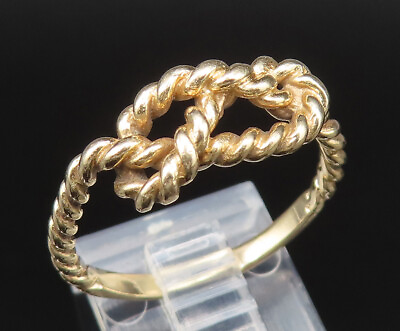 #ad 14K GOLD Vintage Minimalist Knotted Twisted Rope Ring Sz 9 GR433 $301.63
