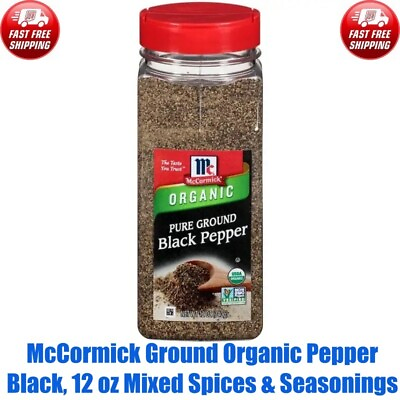 #ad McCormick Ground Organic Pepper Black 12 oz Mixed Spices amp; Seasonings $9.26