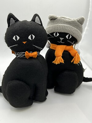 #ad Hyde amp; EEK Boutique 2023 Harvest Plush Cats Decorative Fabric Figurine Halloween $19.00