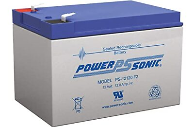 #ad Powersonic PS 12120F2 12 Volt 12 Amp Hour Sealed Lead Acid Battery with F2 Te... $28.56