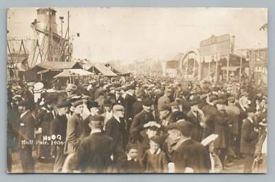 #ad Fair w Amusement Park Rides amp; Games HULL England RPPC Antique Real Photo 1906 $29.99
