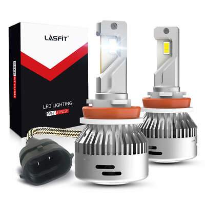 #ad LASFIT H11 LED Headlights Super Bright Low Beam Bulbs 6000K Lamp Conversion Kit $54.99