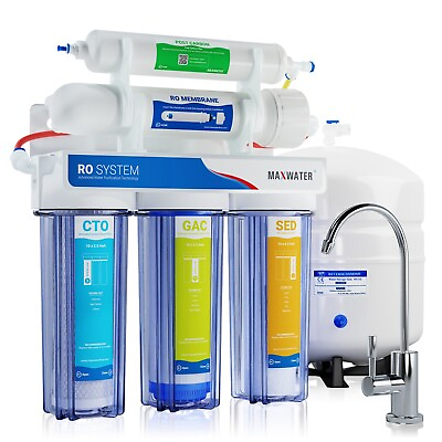 #ad 5 Stage Drinking Reverse Osmosis Home Max Water Filter System 100 GPD $137.70