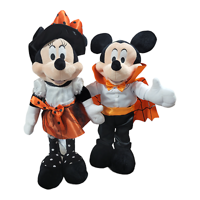 #ad Disney Mickey and Minnie Mouse Halloween Greeters Vampire And Witch New Fast Shp $89.99