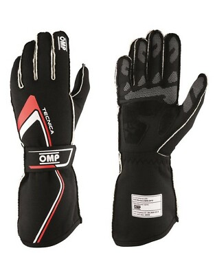 #ad NEW OMP Gloves TECNICA rally BLACK RED Racing FIA 8856 2018 GBP 128.42