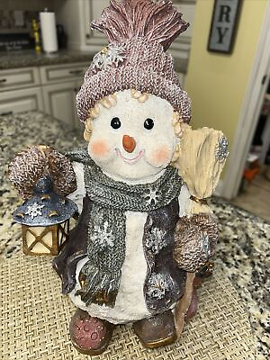 #ad Snowman figurine 14quot; tall 7 1 2quot; wide 2lbs. Very detailed. $22.50