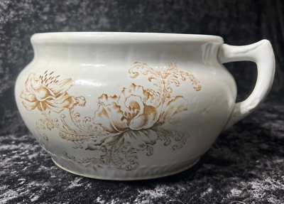 #ad quot;Virginiaquot; Pottery Chamber Pot Floral Pattern with Handle. $21.79