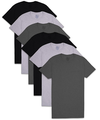 #ad Pack Of 6 Men#x27;s Soft Cotton Short Sleeve Pocket T Shirts Tag Free Men All Sizes $30.79