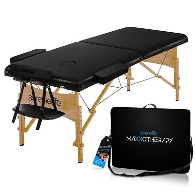 #ad Serenelife Portable Massage Table Professional Adjustable Folding Bed w Section $200.99
