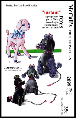 #ad McCall#x27;s # 2099 LAMB POODLE Mamma amp; Baby Dog Pattern Stuffed Animal Toy Perro $4.99