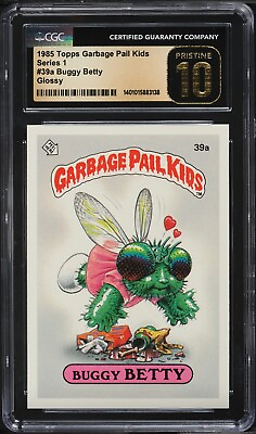 #ad 1985 Garbage Pail Kids Series 1 Buggy Betty Glossy BLACK LABEL CGC 10 PRISTINE $2222.22