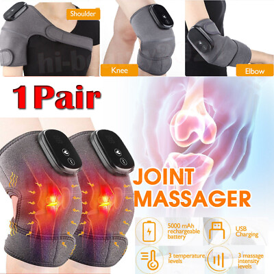 #ad 2pc Knee Joint Massager Heat Physiotherapy Therapy Pain Relief Vibration Machine $56.78