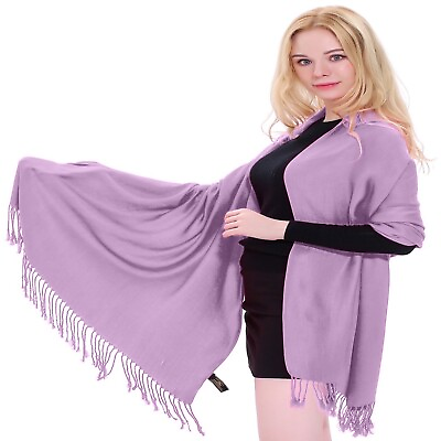 #ad Lilac Solid Color Nepalese Shawl Scarf Stole Wrap Throw Pashmina CJ Apparel NEW $14.99